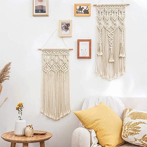 Mkono 2 Pcs Macrame Wall Hanging Boho Decor