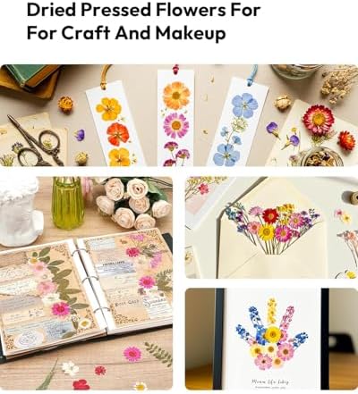 Resiners 100Pcs Dried Flowers for Crafts
