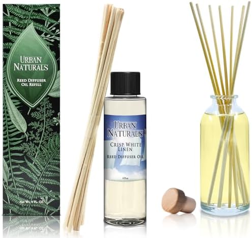 Urban Naturals Crisp White Linen Reed Diffuser Refill 4 oz 2 Pack