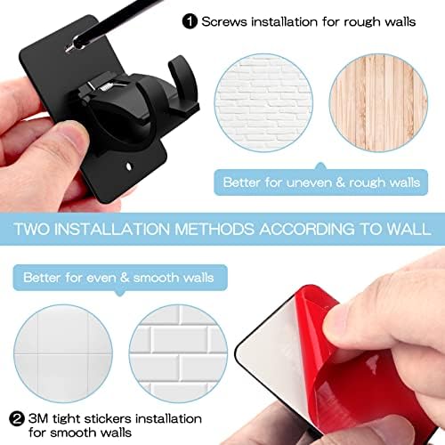 Wabboreq 8 Piece Self Adhesive Curtain Rod Brackets