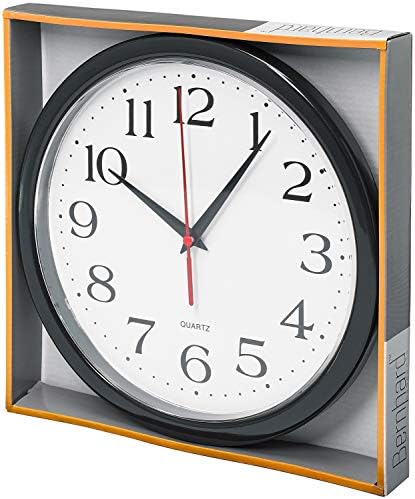 Bernhard Products 10 Inch Black Silent Wall Clock