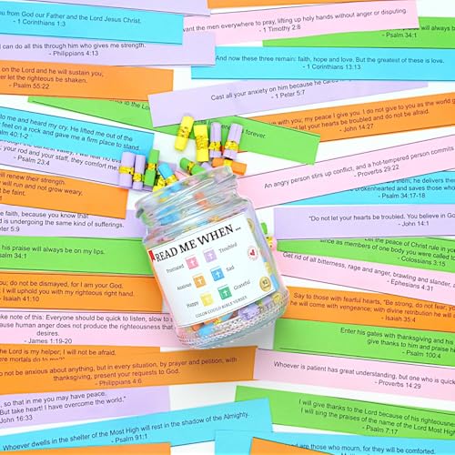 Musemory Bible Verse Glass Jar with 92 Selected Verses