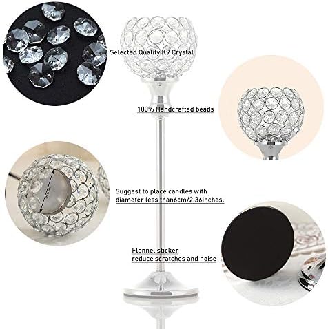 VINCIGANT Crystal Candleholder Set of 2 for Centerpieces