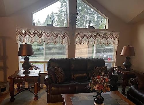 Boho Macrame Curtain Valance 52 x 21