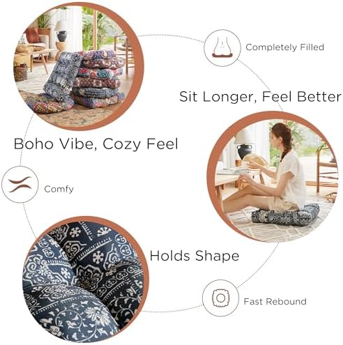 Codi Indigo Elephant Floor Pillow Set of 2 1