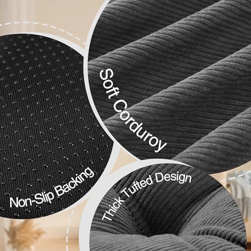 PAROLL Floor Pillow Cushions Set of 2 Dark Grey