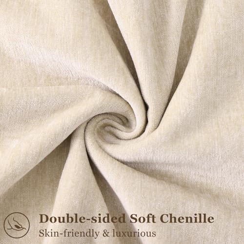 decorUhome 18x18 Throw Pillow Covers Set of 2 Beige