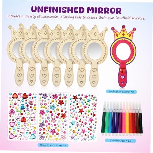 BESPORTBLE Wooden Handmade Mirrors for Kids DIY Craft Set
