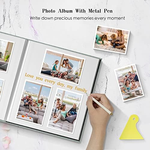 Large Self-Adhesive Magnetic Scrapbook Album with Metallic Pen Scraping Plate
