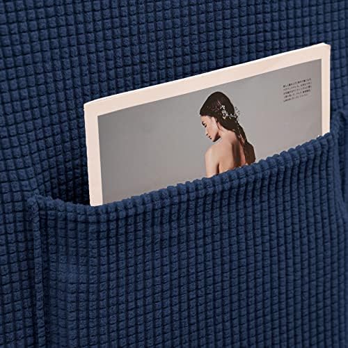 KEKUOU Recliner Chair Cover Navy Blue 1 Piece 1