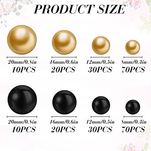 Nuanchu 12 Glass Cylinder Vases with Gold Black Pearls and Candles