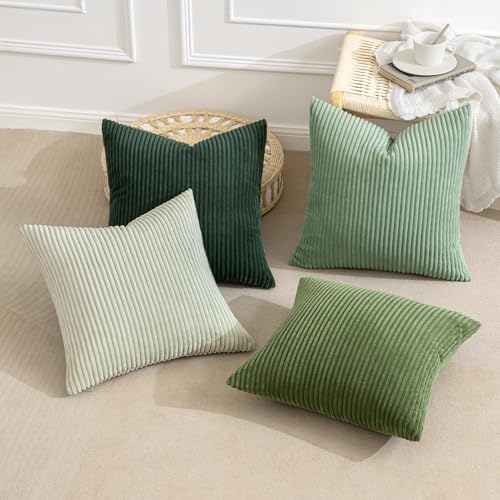 MIULEE Boho Farmhouse Throw Pillow Covers Set of 4 18x18 Inch