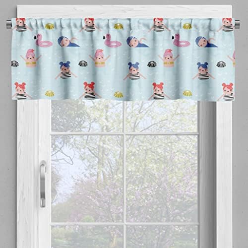Ambesonne Summer Valance Tier Curtain 3Pc Set