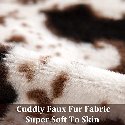 Woaboy 2 Pack Luxury Faux Fur Throw Pillow Covers 18x18 Inch Brindle Design