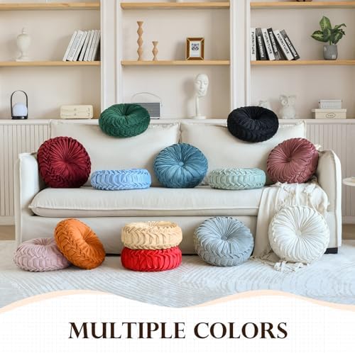 Teieas Round Velvet Floor Pillow
