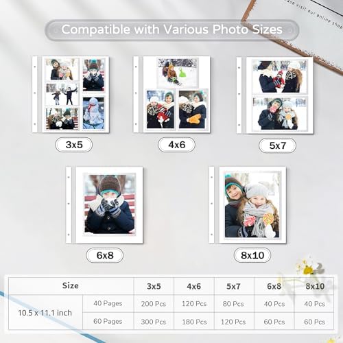 Popotop Large Self-Adhesive 4x6 Photo Album with Metal Pen