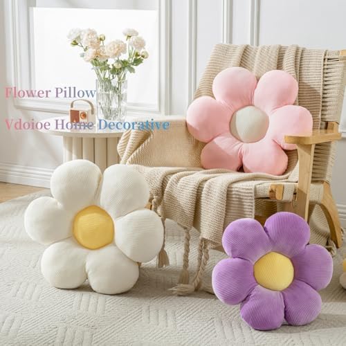 Vdoioe Daisy Flower Shaped Throw Pillow Decor