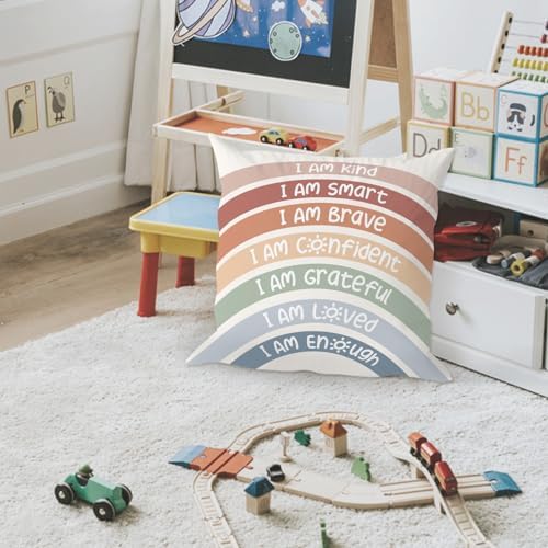QIYUHOY Kids Rainbow Throw Pillow Covers 18x18