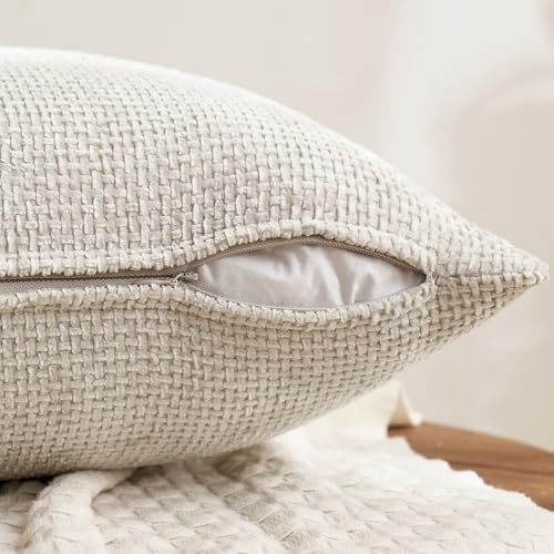MIULEE 4-Pack 18x18 Inch Chenille Pillow Covers