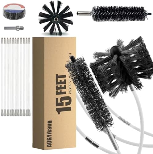 AOGYiKang 15 Feet Dryer Vent Cleaning Brush Kit