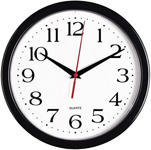 Bernhard Products 10 Inch Black Silent Wall Clock
