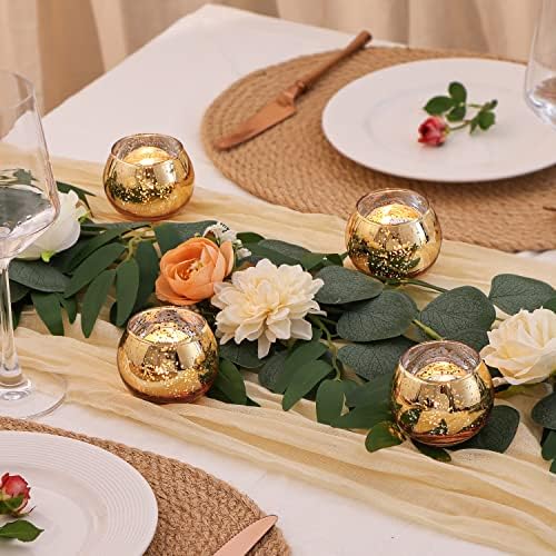 Volens 24PCS Gold Votive Candle Holders for Decor