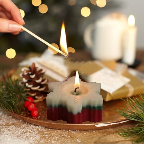 Festive Snowflake Christmas Candle With Box
