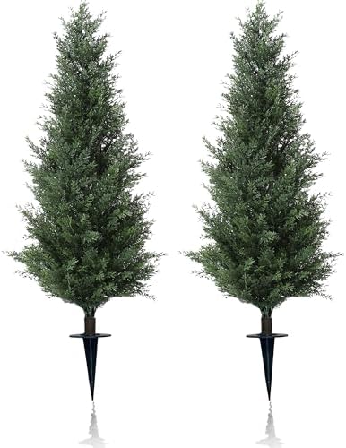 LYTREWPLANT 42 Artificial Cypress Topiary Set of 2 1