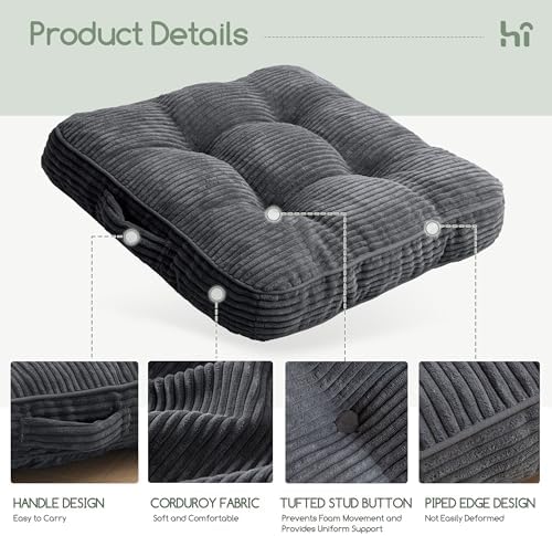 HIGOGOGO Washable Floor Pillow Cushion 22x22 Inch 1