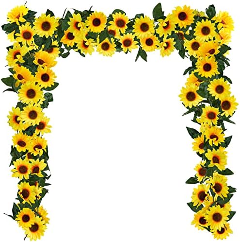 Uieke 3 Pack Artificial Sunflower Garland 75ft