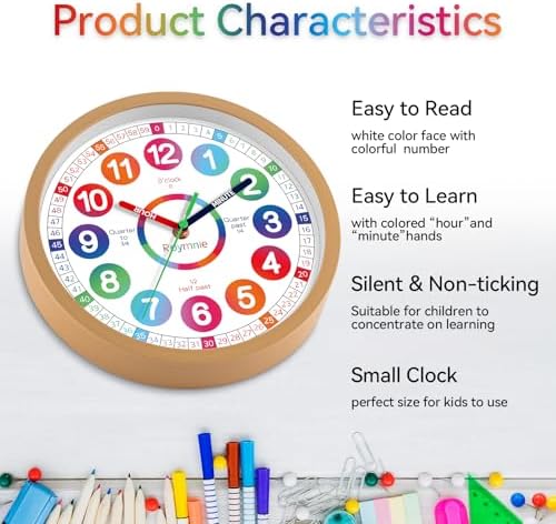 Learning Clock for Kids 8 Inch Battery Operated Decorative