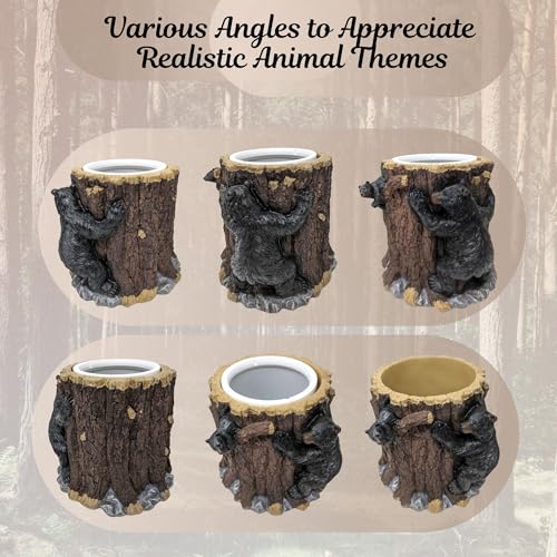 BestGiftEver Bear Climbing Tree Wastebasket - Small Decorative Trash Bin