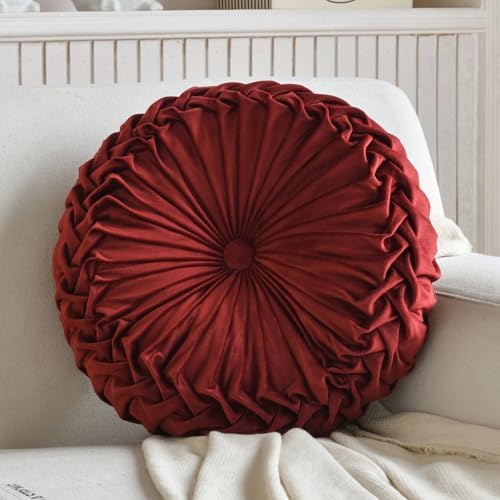 Teieas Round Velvet Floor Pillow