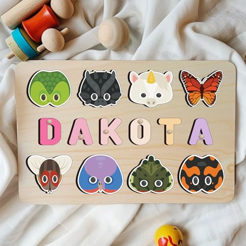 Personalized Wooden Name Puzzle for Toddlers 1-3 1