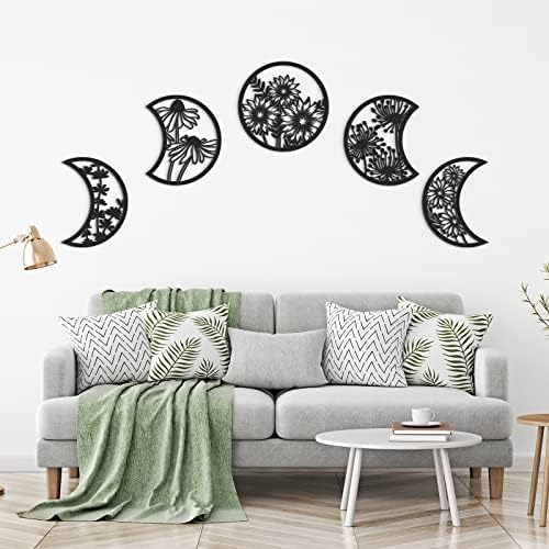 Jetec 5 Pcs Moon Phase Wall Decor Art