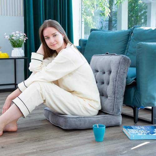 Memory Foam Floor Pillow Set of 2 - Grey