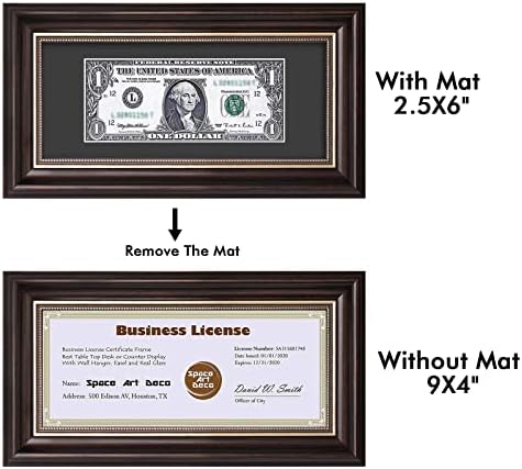 Space Art Deco 4x9 Dollar Bill Frame with Mat 1