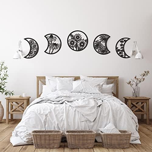 Jetec 5 Pcs Moon Phase Wall Decor Art