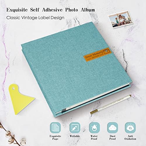 Large Self-Adhesive Magnetic Scrapbook Album with Metallic Pen Scraping Plate