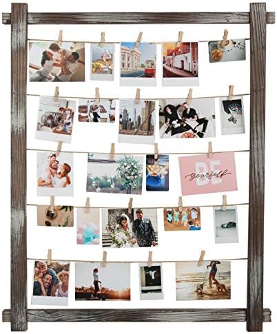 Stylish Photo Display Wall Frame with 35 Clips