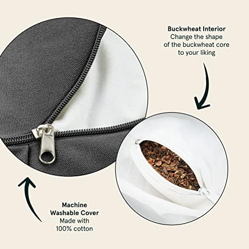 Retrospec Sedona Zafu Cushion - 17in Buckwheat Meditation Pillow with Handle