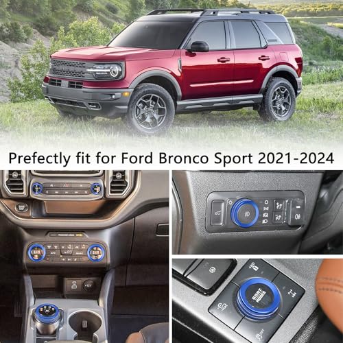 Agulier Ford Bronco Sport 2021-2024 7Pcs Blue Knob Cover Set