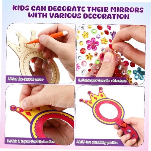 BESPORTBLE Wooden Handmade Mirrors for Kids DIY Craft Set