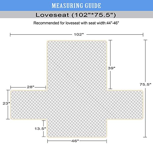 Ameritex Loveseat Cover Water-Resistant Quilted Protector with Nonslip Paws