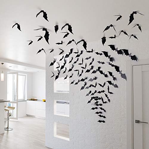 Coogam Halloween Bats Decor Set of 60