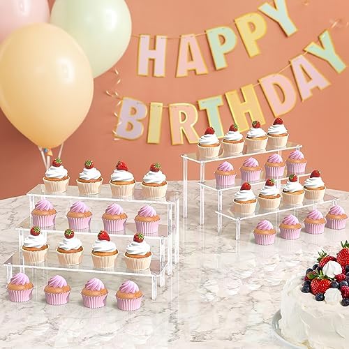 Acrylic 3 Tier Display Risers for Perfume and Dessert Display