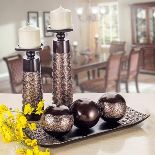 Creative Scents Dublin Brown Decor Tray and Orb Set