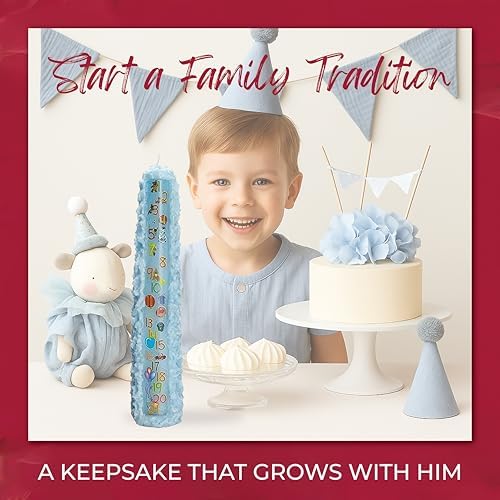 Biedermann Sons Baby Shower Countdown Candle for Boys