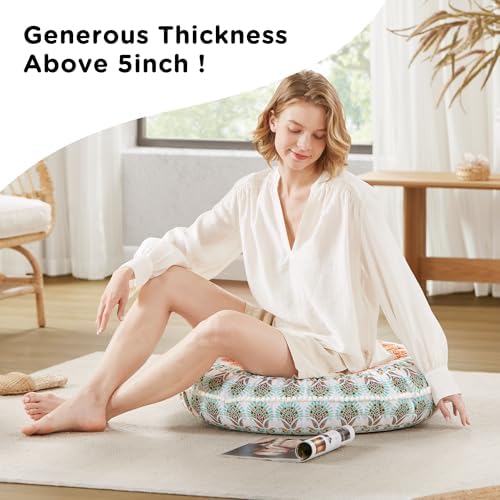 Codi Meditation Floor Pillow 32 Inch Memory Foam Mandala Cushion