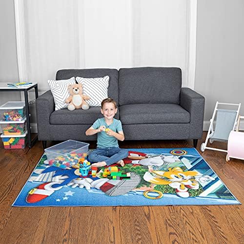 Franco Kids Room Non Slip Area Rug with Sonic The Hedgehog Design